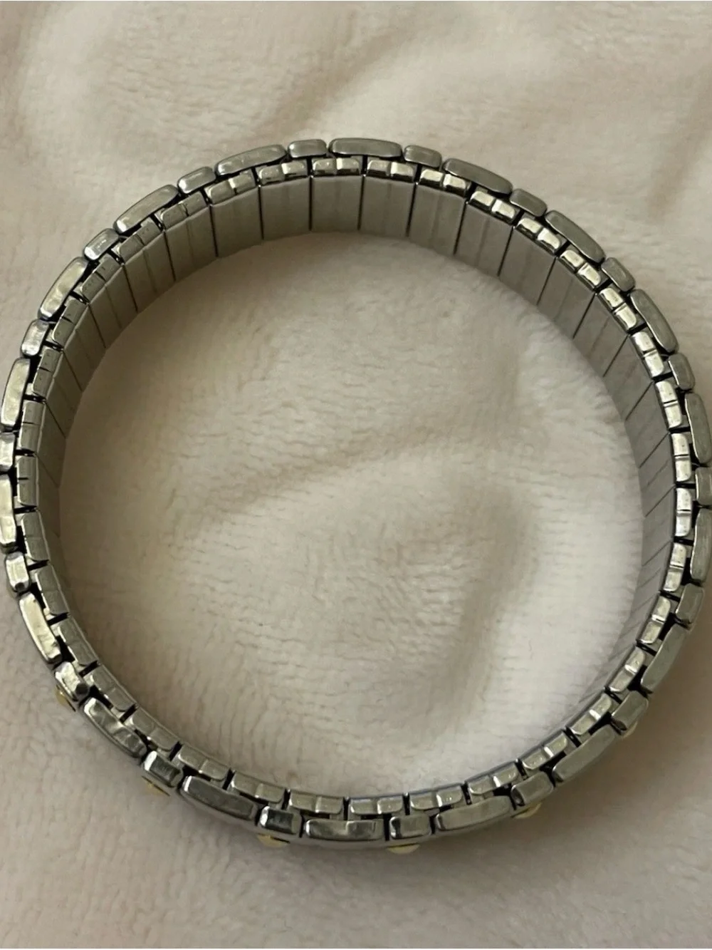 Vintage Milor Italy Men's Stainless Steel & Solid 18K Gold Wave Link Bracelet